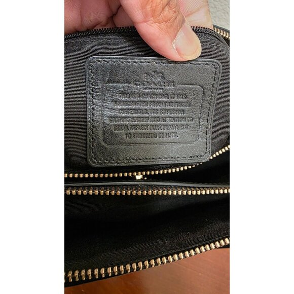 Coach Black Leather Tote Crossbody Shoulder Bag Dual Straps & Gold Hardware - Picture 7 of 11